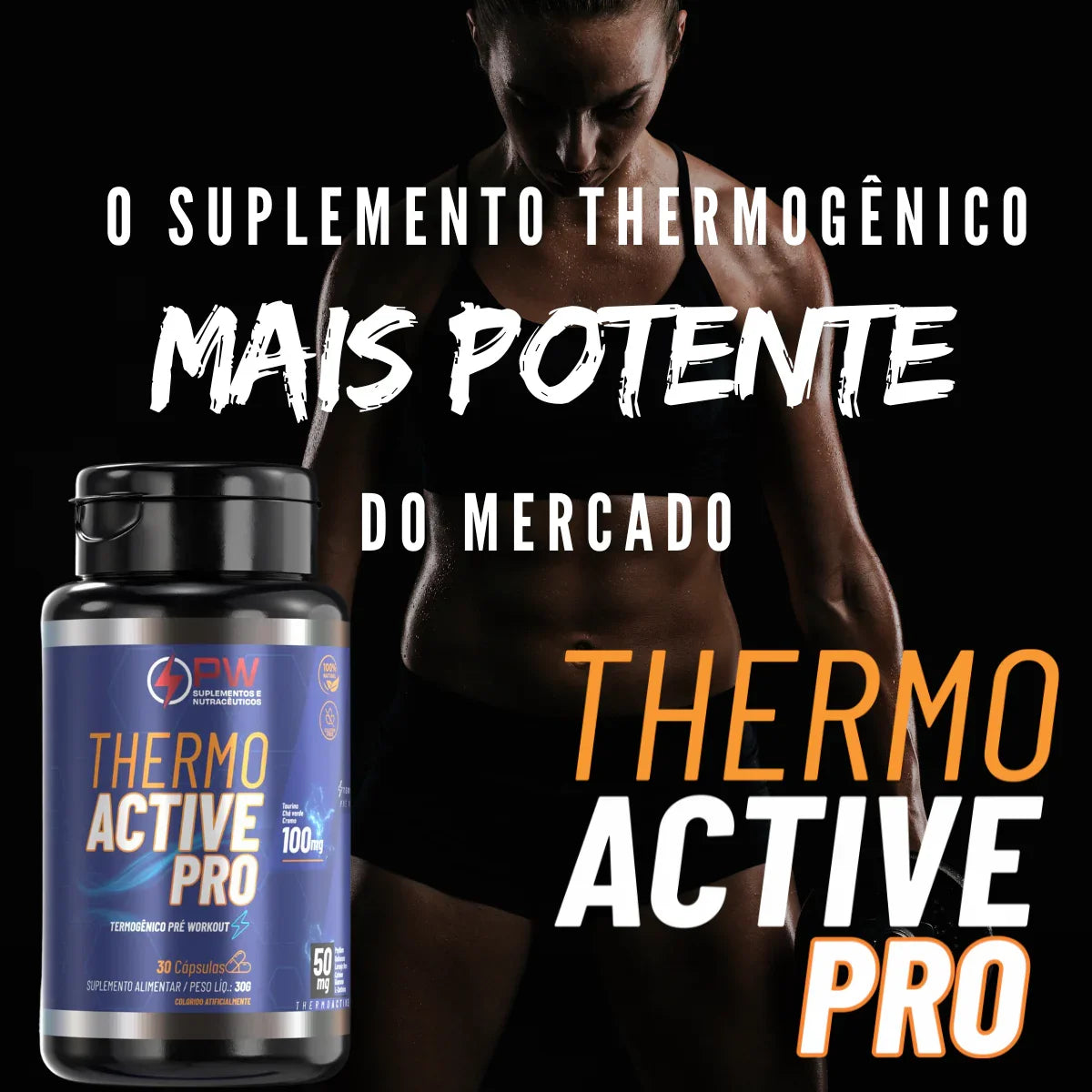 Thermo active pro blend cafeína taurina e l carnitina