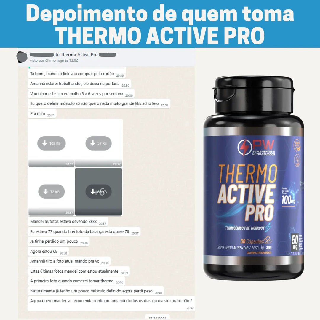 Thermo Active Pro Blend Cafeína Taurina e L-Carnitina