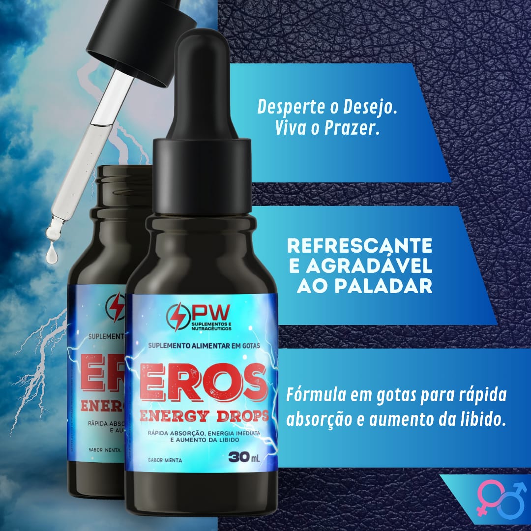 Eros Energy Drops Arginina + Vitamina C e B6 + Saponinas + Taurina em Gotas