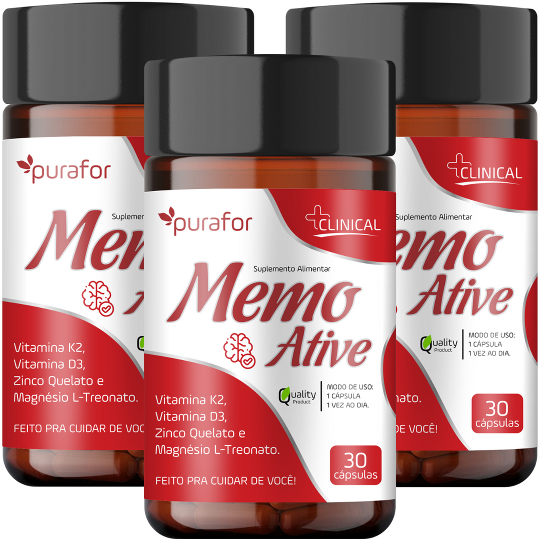 Memo Ative Vitamina K2 Vitamina D3 Zinco Magnésio e Treonato