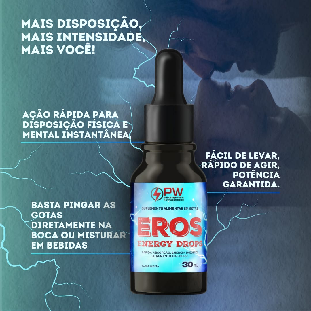 Eros Energy Drops Arginina + Vitamina C e B6 + Saponinas + Taurina em Gotas