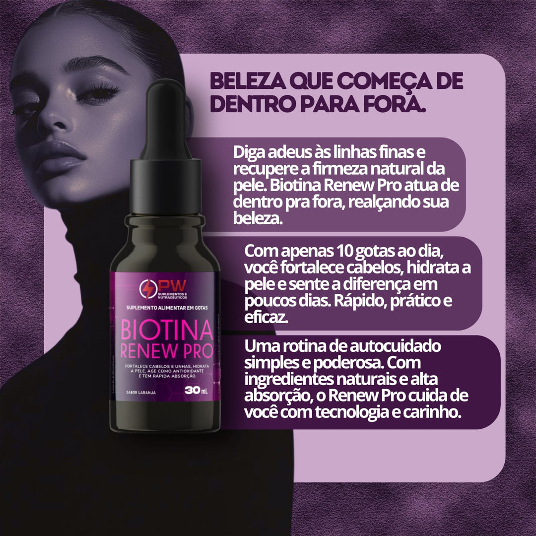 Biotina Renew Pro Blend em Gotas