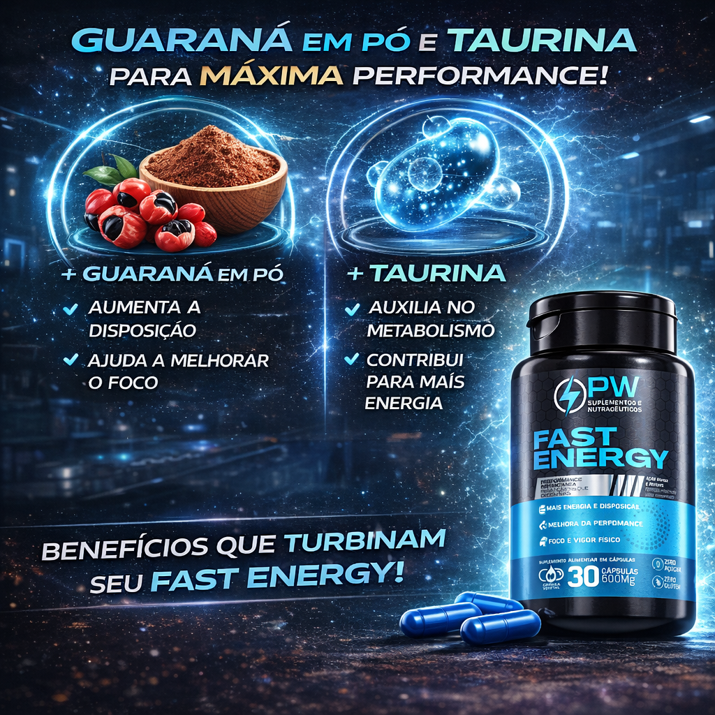 Fast Energy Blend Masculino Arginina Vitaminas e Taurina