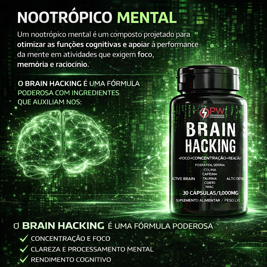 Brain Ative Blend Nootrópico Foco e Energia Mental