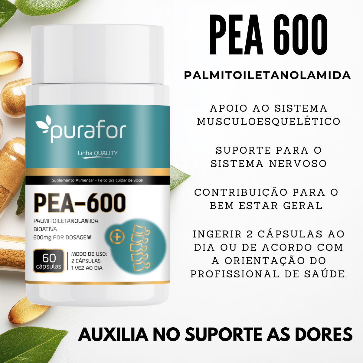 Pea600 palmitoiletanolamida bioativa