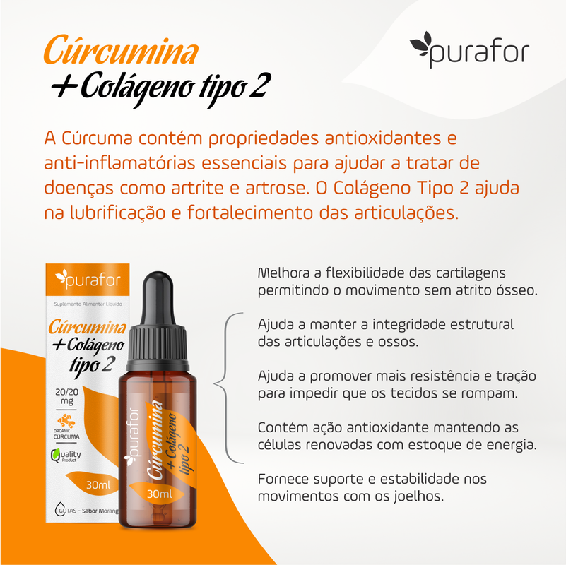 Curcumina + Colágeno Tipo II Em Gotas