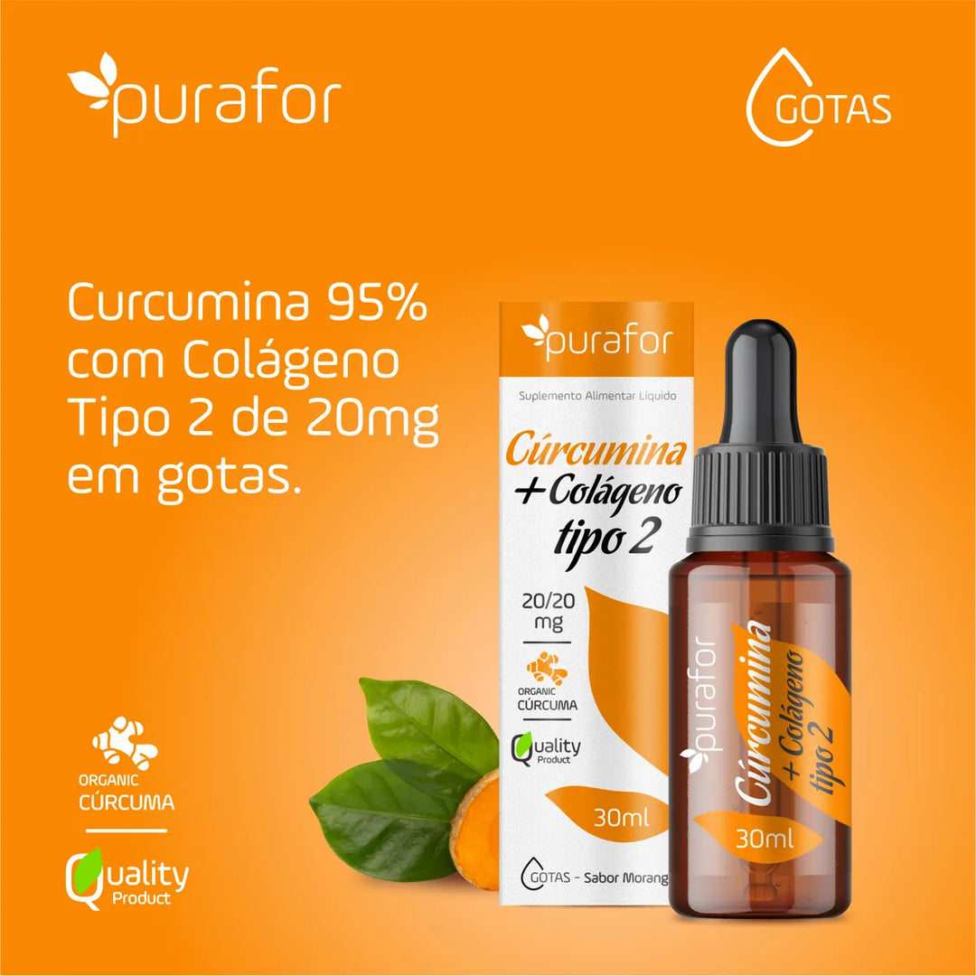 Curcumina + Colágeno Tipo II Em Gotas