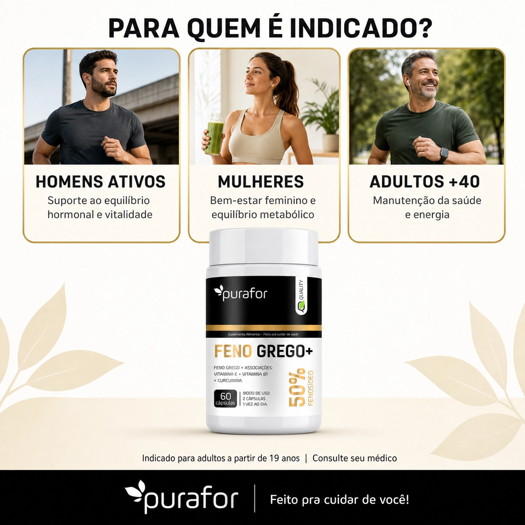 1 Feno Grego + Vitamina E e Vitamina B1 + Curcumina