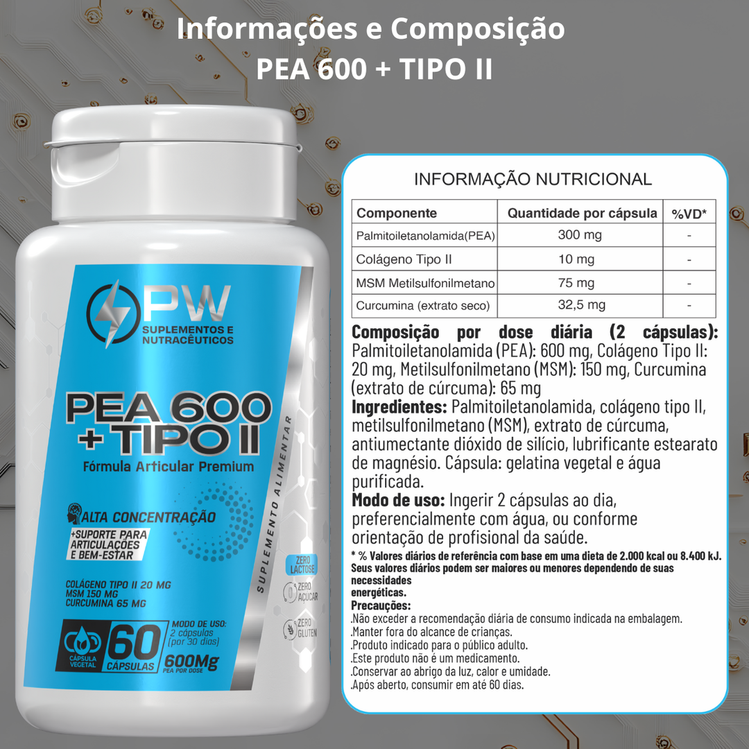 PEA600 + Colágeno Tipo 2 Blend Articular