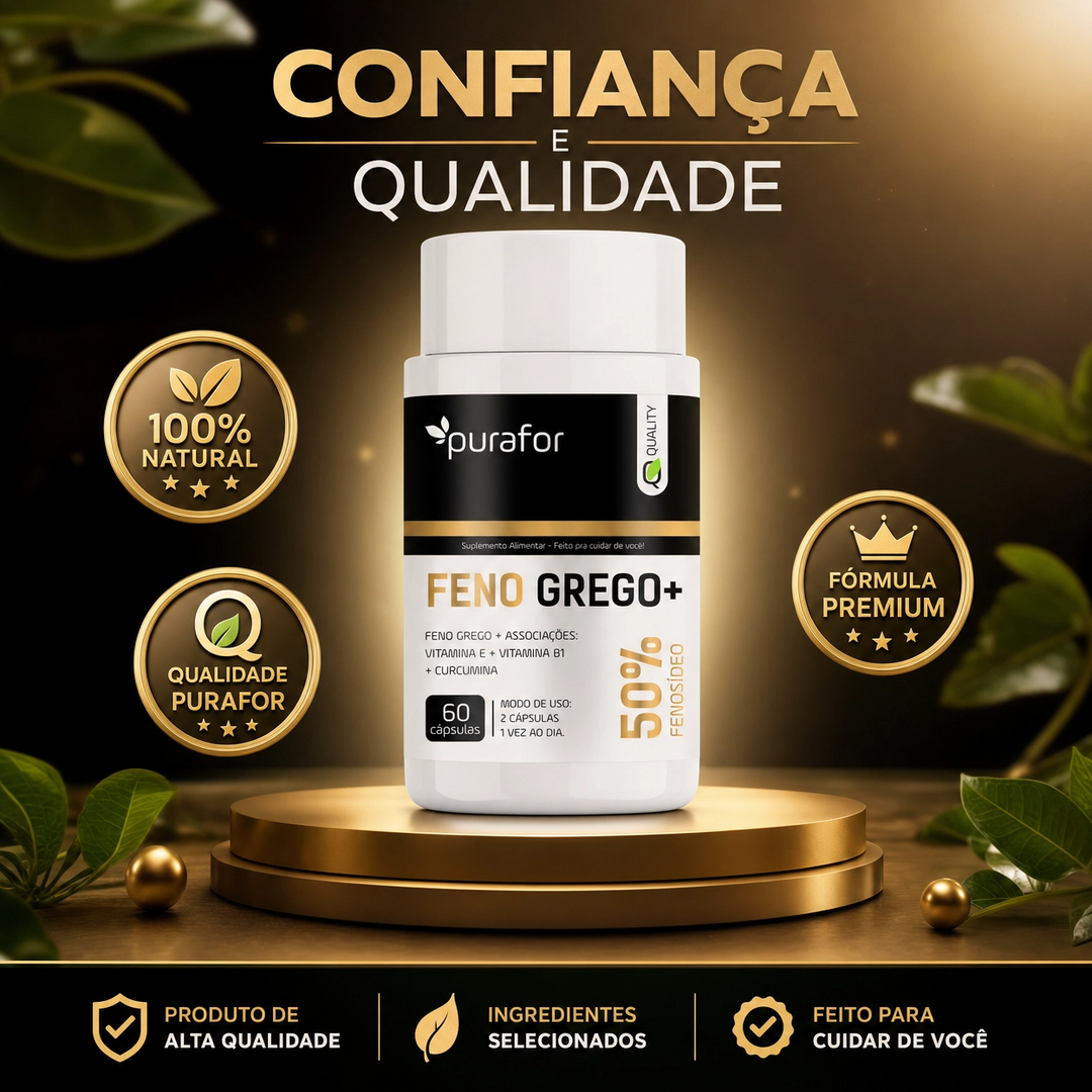 1 Feno Grego + Vitamina E e Vitamina B1 + Curcumina