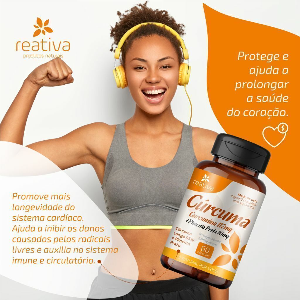 Fitoterapico de 95% Curcuma Longa com Pimenta Preta 60 Cps