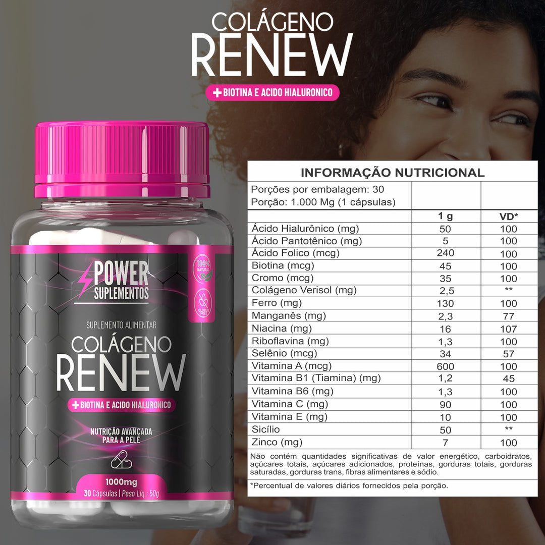 Colágeno Renew com Verisol + Ácido Hialurônico