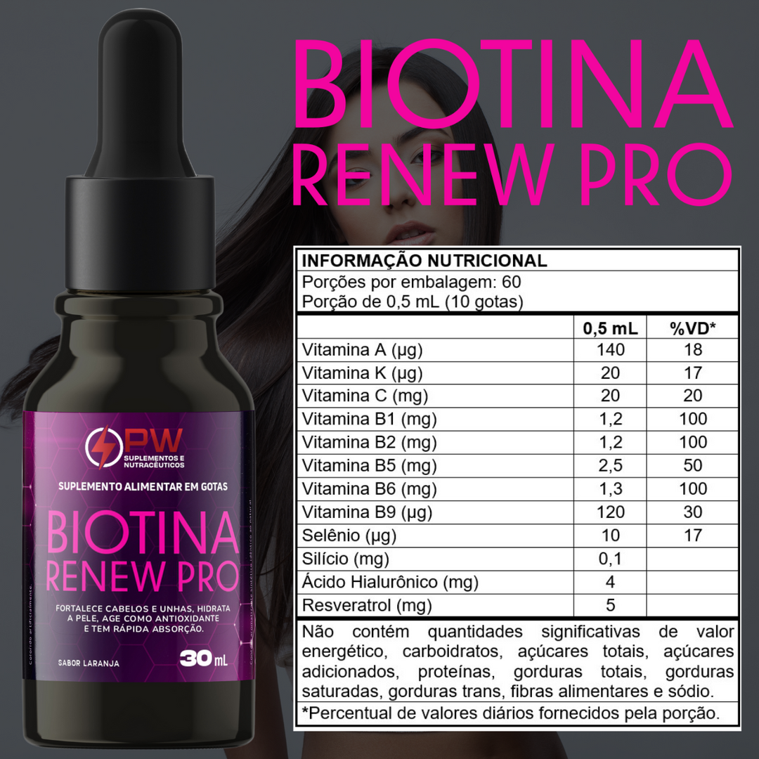 Biotina Renew Pro Blend em Gotas
